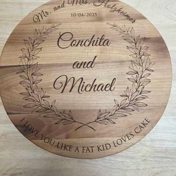 Personalized Wedding Cake Stand With Names | Custom Rustic Hardwood ...