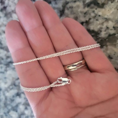 Italian Solid Sterling Silver Rope Link Chain Necklace 925 Silver Chain ...
