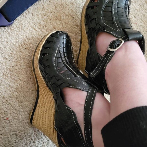 platform huarache sandals