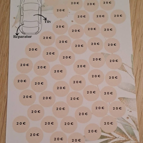 50x Sparziele Aufkleber - Lustige Geldspar-Challenge Für Deine Spardose