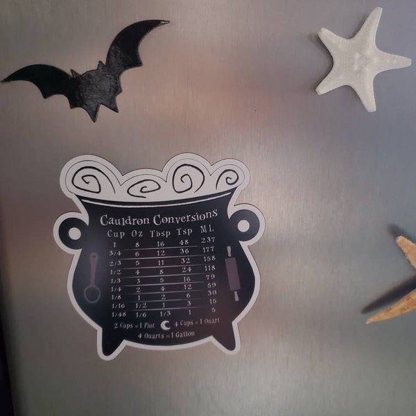 Cauldron Conversion Chart Magnet, Black, Cooking, Measurements, Baking ...