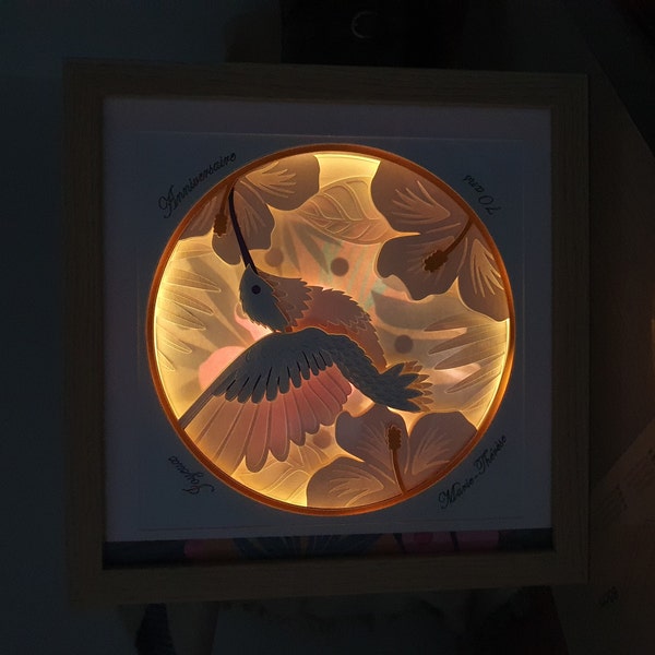 Hummingbird Shadow 3D HUMMINGBIRD Svg - Shadow Box Svg - Layered Cardstock Svg - for ...