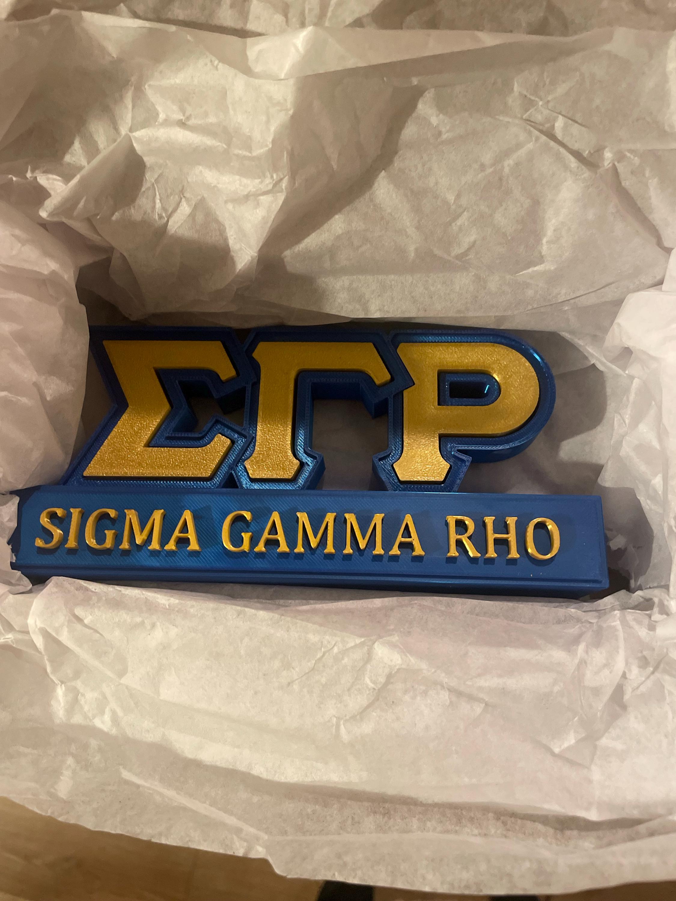Sigma Gamma Rho Blau &amp; Gold inspiriertes anpassbares Schreibtisch-Namensschild