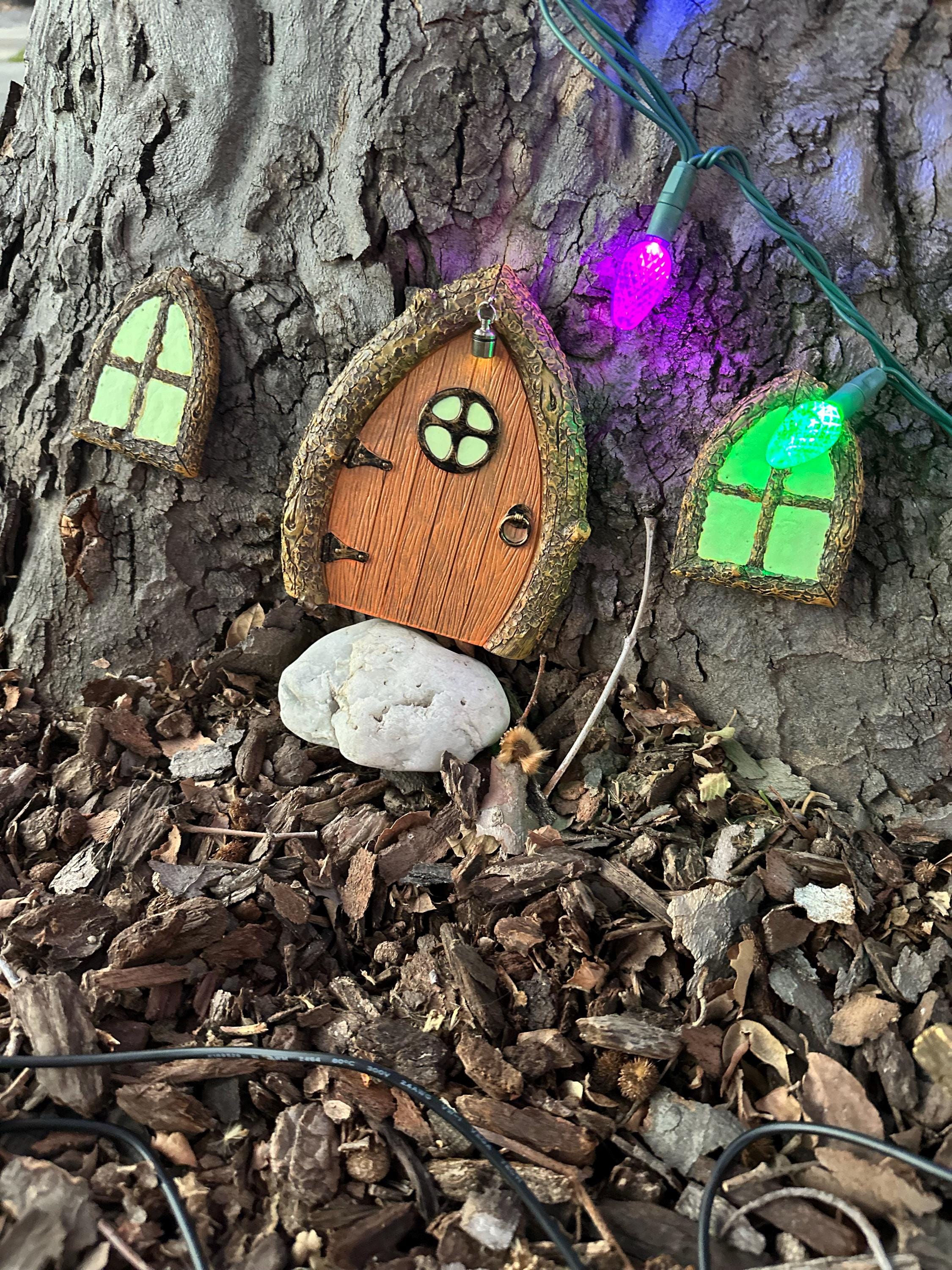 Fairy Door and Windows for Trees Glow in The Dark - Fairy Tree Door- fairy garden- Fairy house - Fairy door for trees- gnome door