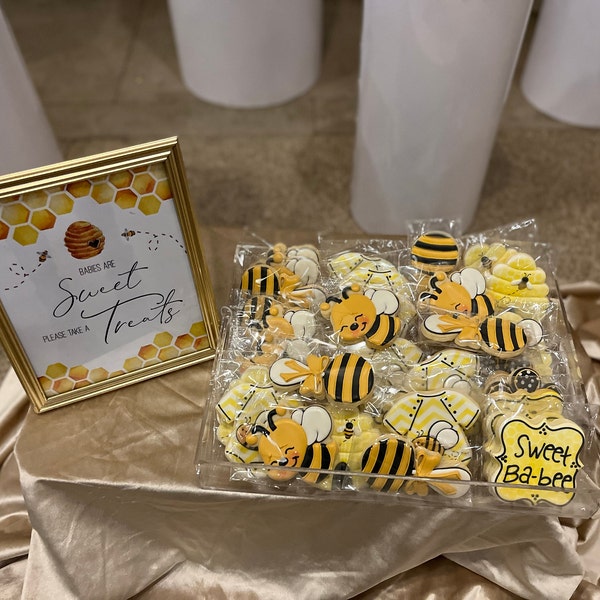 Sweet Ba-bee Baby Shower Cookies, Bee Themed Cookies, What Will It Bee ...