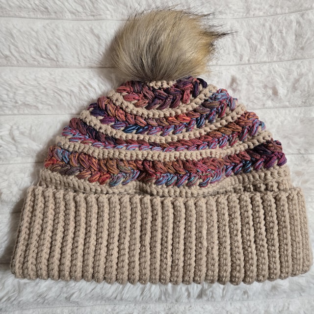A customer's finished Wheat Stitch Beanie Crochet Pattern