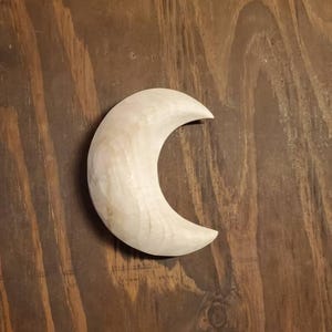 Wooden Hand Carved Crescent Moon 3d, Unfinished Small Large Moon