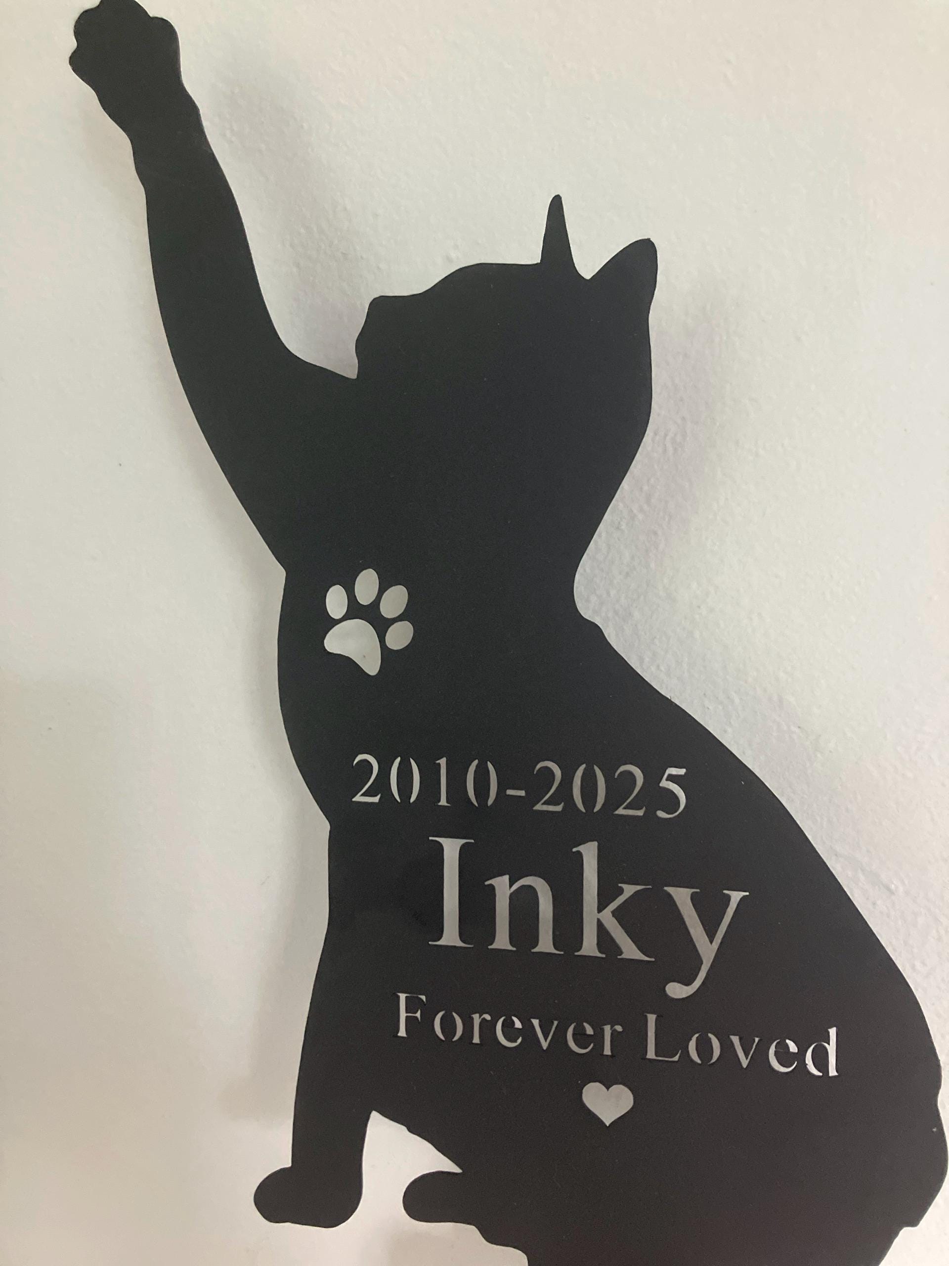 Custom Cat Memorial Stake Personalized Cat Memorial Plaque with Stake Cat Grave Marker Cat Memorial Gift Metal Garden Stake Cat Burial Stake