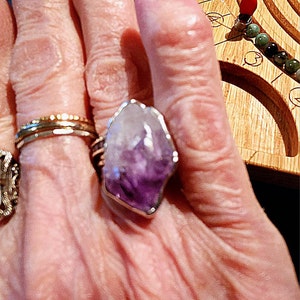 Customer photo from Toniwynn, Vertical Raw Amethyst Ring, Gold Ring, Gemstone Ring, Raw