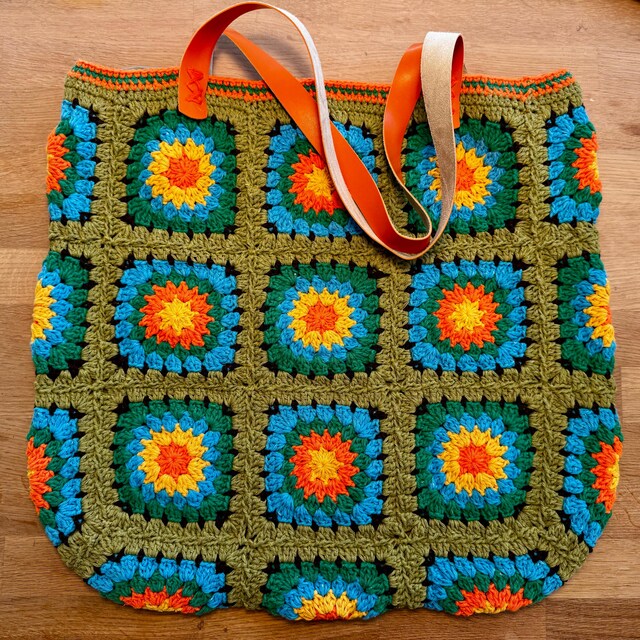 【PORTERNA】Granma square tote bag Trendy Granny Square Tote Bag TUTORIAL + FREE PATTERN