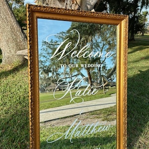 Wedding Mirror Decal Vinyl Lettering - Welcome Sign For