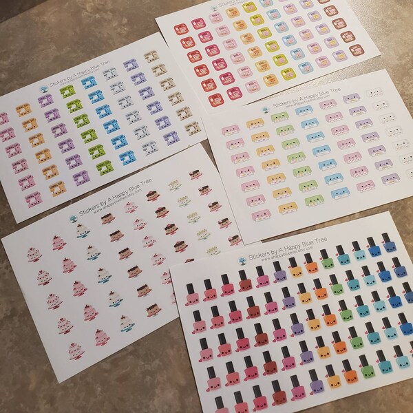 MINI Happy Sewing Day Reminder Tracker Cute Kawaii Planner Stickers for ...