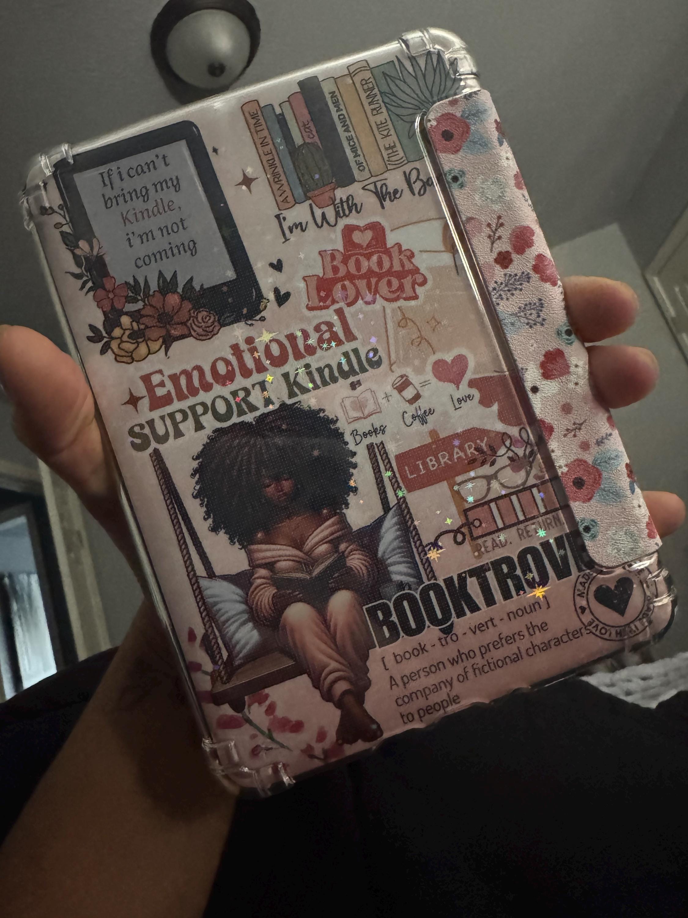 Kindle Insert Kindle Srickers Black Girl E-Reader Holographic Insert Kindle Glitter Cardstock Decor Bookish Accessories Gift for Book Lover