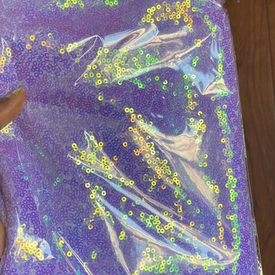 Lavender Iridescent Sequins-Dragon Scales Embroider on a Mesh-Sold by the Yard.