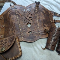 Leather Armor Corset, Viking Design Celtic Dragon Cut-out Design in ...