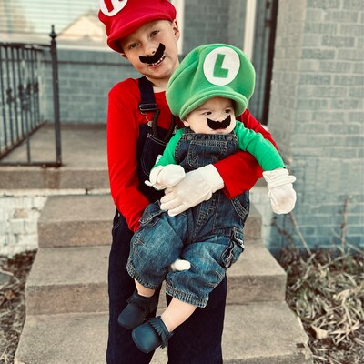 Mario and Luigi Inspired Mustache Package, Adhesive Mustaches, 10 Pack ...