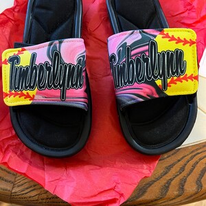 Softball store slides sandals