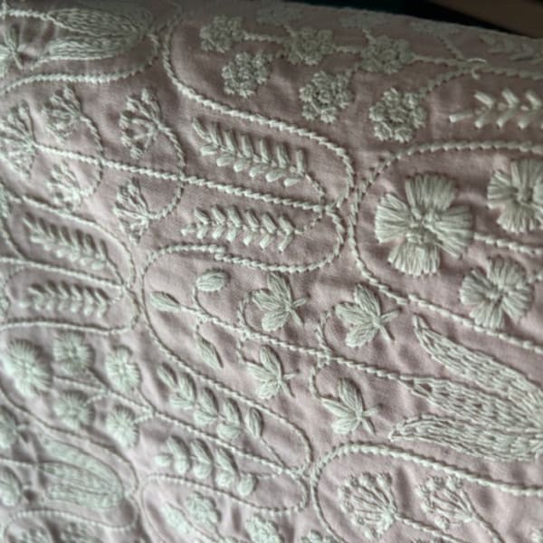 Pink Embroidered Fabric Brooklyn main image 1