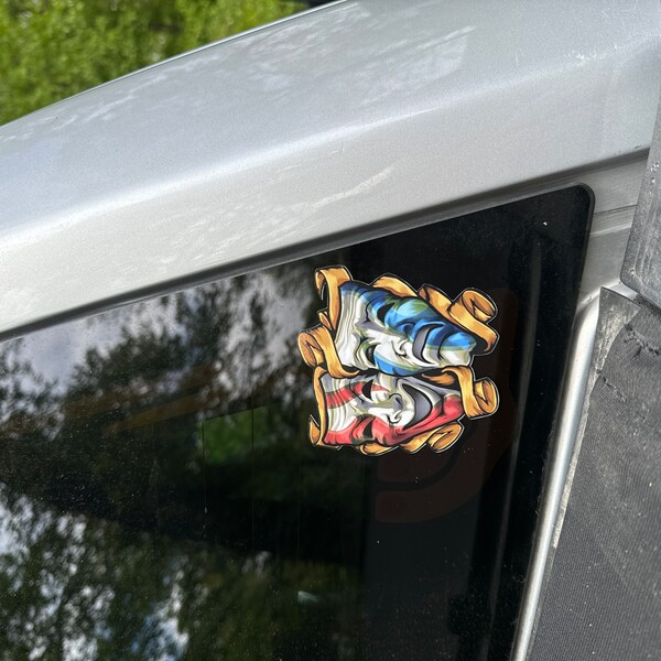 Pirate Skull And Crossbones Color Window Decal Sticker | Custom Made In The USA | Fast Shipping - Foto 6