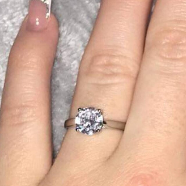 Ladies 925 Sterling Silver Cubic Zirconia Engagement