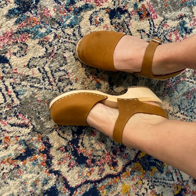 Swedish Clogs Mary Jane Shoes Brown Oiled Nubuck Leather by Lotta From Stockholm Scandinavian Low Wood Wooden Clogs Handmade in Sweden Etsy