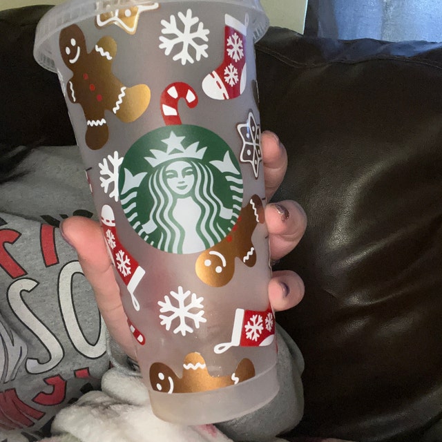 Christmas Gingerbread Starbucks 24oz Reusable Cold Cup 