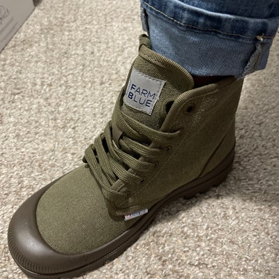 Military Boots Farm Blue Ranger Boots for Men & Women Canvas, Hi Top ...