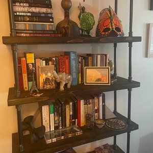 Bookcase With Casters, Bookcase on Wheels, Rustic Bookcase, Wooden