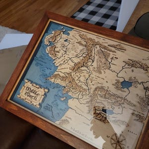 Middle Earth 3D Wood Map - Etsy