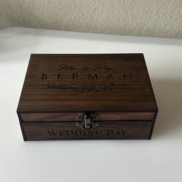 Wedding Engagement Gift for Couples Personalized Wooden Memory Keepsake ...