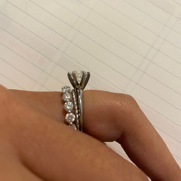 Rope Ring 1.2MM - 14K White Gold Wedding Band as Twisted Rope Ring ...