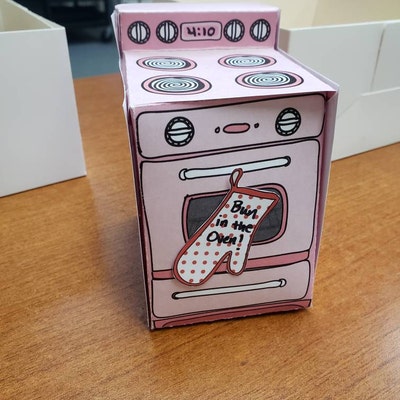 Retro Oven Cupcake Box, Cookie, Candy, Treat and Party Favor Box, Gift ...