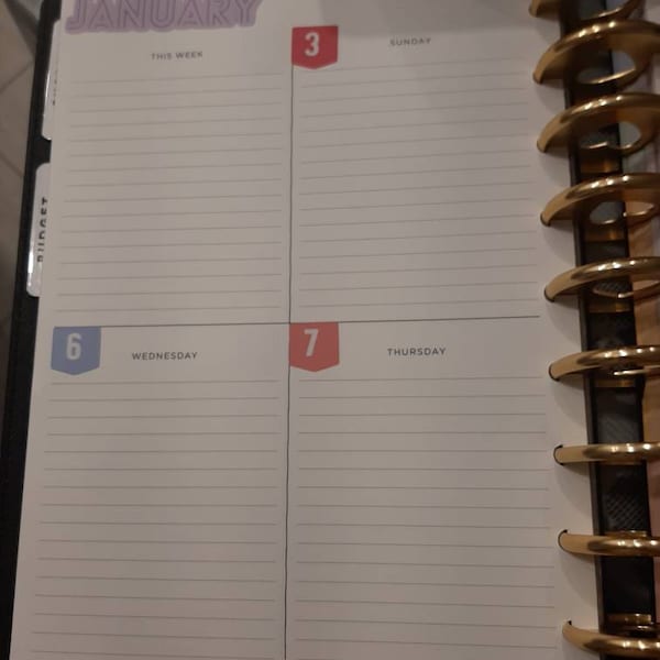 Undated Weekly Planner Printable • Quadrant Layout • 7" X 9.25" HP ...