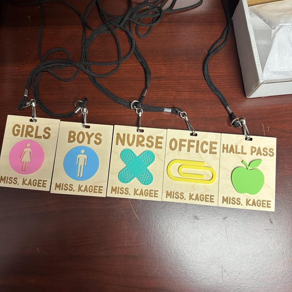 Personalized Teacher Hall Pass, Bathroom Pass, Classroom Hall Pass ...