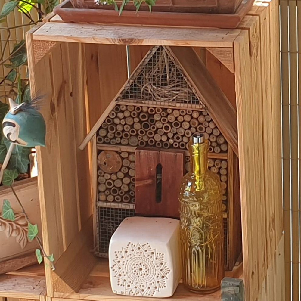 Bienenstein groß aus gebranntem Ton, Bienenhotel, Insektenhotel, Nisthilfe Wildbienen, Insektenhaus, Bienenhaus, Garten Keramik