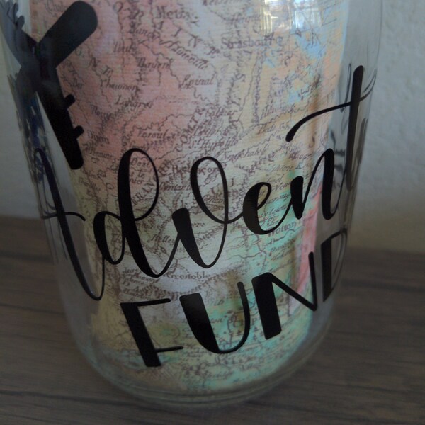 Adventure Fund Decal, Money Jar Decal, Saving Decal, Vacation Fund ...