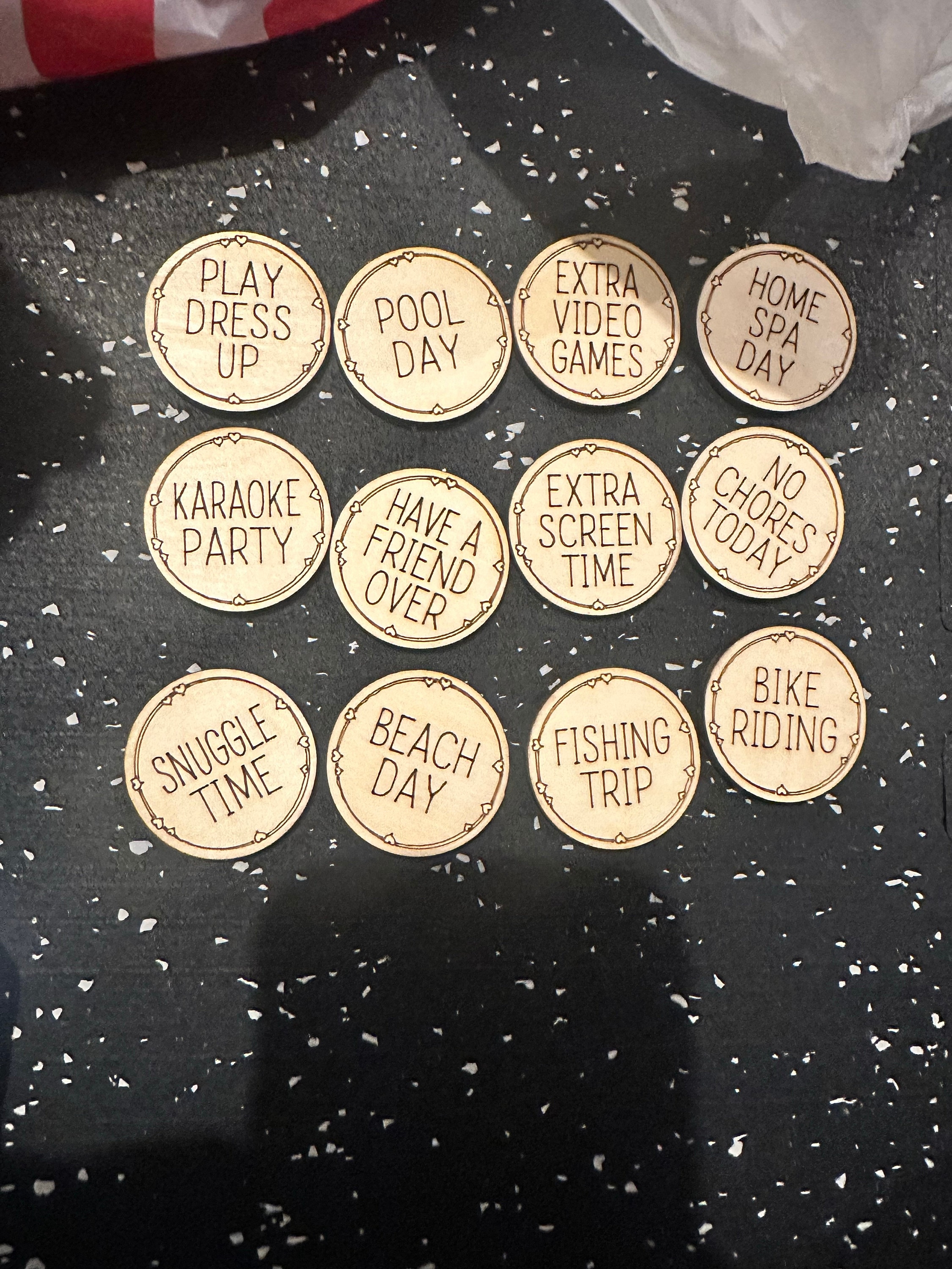 Easter Basket Egg Tokens Set of 42 | Easter Basket Stuffers | Wooden Easter Reward Coins | Egg Hunt Prizes and Rewards for Children