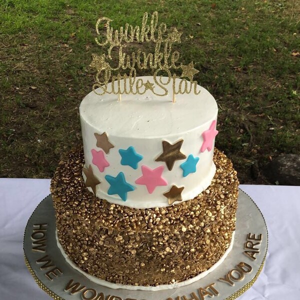 Twinkle Twinkle Little Star Cake Topper / Gender Reveal Cake Topper ...