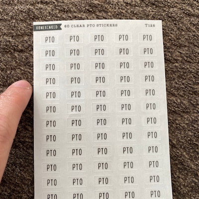 60 Clear PTO Stickers, Paid Time off Planner Stickers, Paid-time off ...