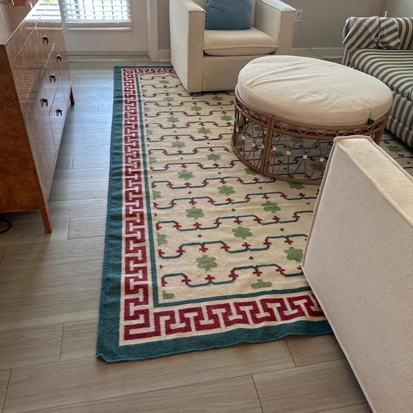 Scandinavian Rug Rollakan Blue Color, Wool Rug 5x8, Floral Kilim Area ...