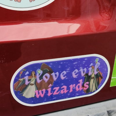I Love Evil Wizards Funny Bumper Sticker Weatherproof 5x2 in Gift ...