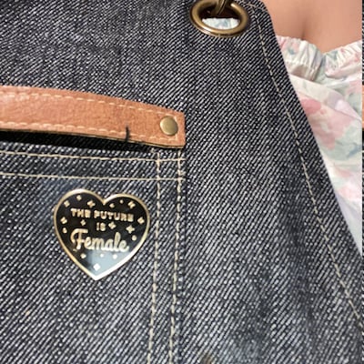 The Future is Female Black and Gold Pin glow in the Dark Feminist ...
