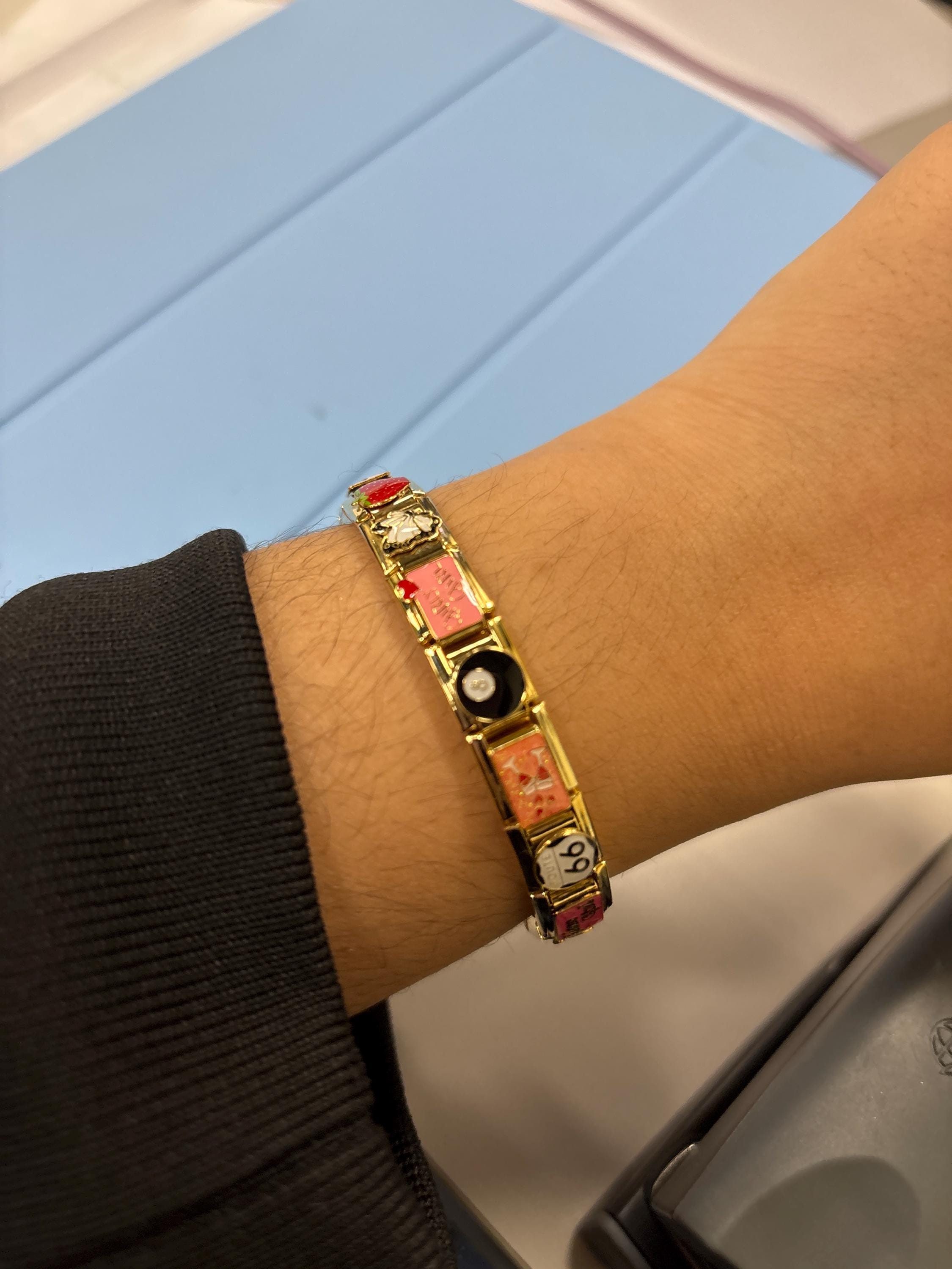 Gold Italian Bracelet, Custom Gold Italy Charms, Personalized Italian Bracelet, Italy Charms