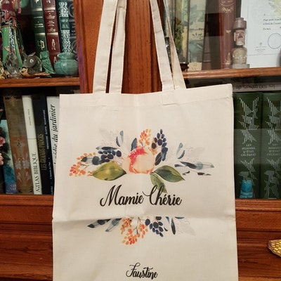 WCGXKO Yiayia Sac Fourre-tout En Toile Avec Typographie Yiayia Pour