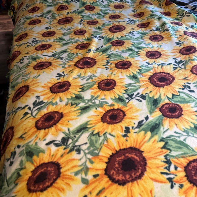 Sunflower Handmade Double Thick Fleece Tie Throw Blanket Etsy