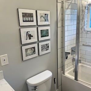 Mens Bathroom Wall Art Print Set of 4 Boys Bathroom Decor Gift for Dad ...
