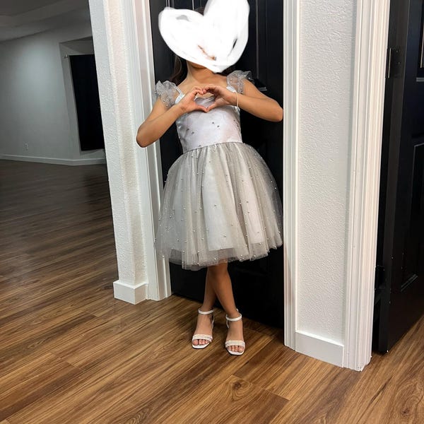 Satin Tulle Ruffle Girl Dress Birthday Princess Mesh Knee Ankle Length ...