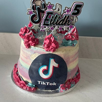 Personalised Tiktok Cake Topper 3D With Name and Age - Etsy UK
