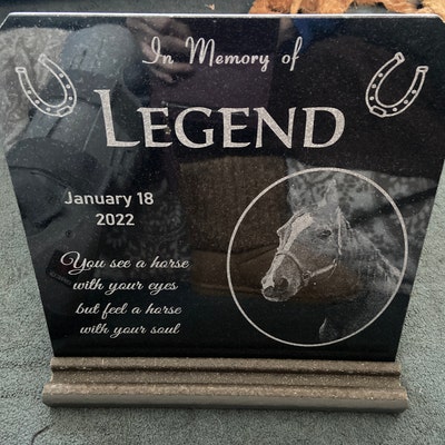 Horse Memorial Granite Headstone Photo Customized Horse Pet Grave
