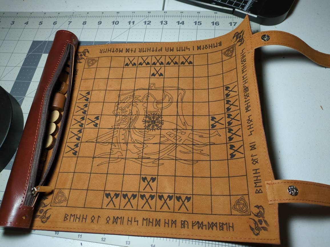 Hnefatafl | Viking Chess (New Colors and 2 Sizes Available) Portable Roll-up Game - Personalized - A Very Unique Gift
